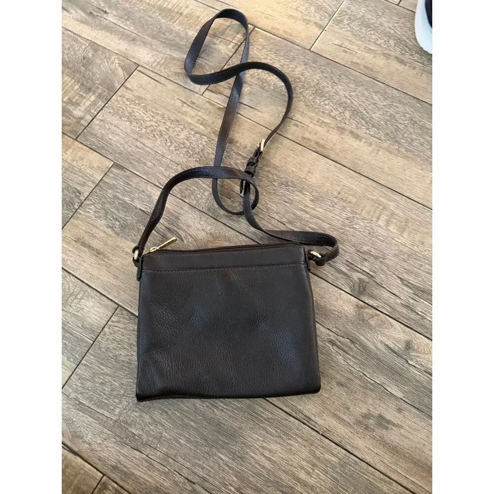 Michael Kors Fulton Crossbody Bag Leather Gold Tone Black